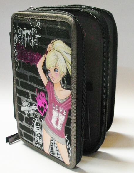 TOP-MODEL-3-FACH-FEDERMAPPE-FEDERTASCHE-PUNK-SCHULER-ETUI-NEU-11-12